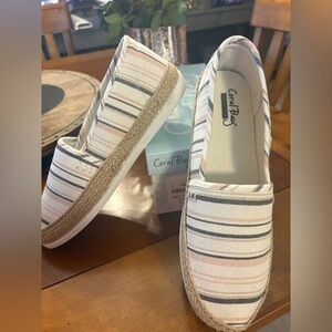 Coral Bay Blue Multi Sailor Canvas Slip-On Shoes